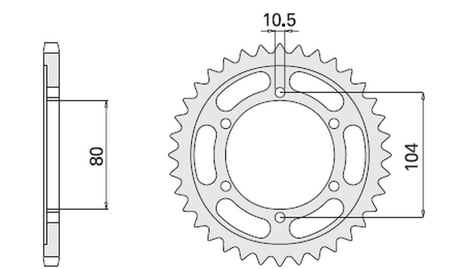 CHT ZĘBATKA TYLNA 488 40 KAWASAKI ZX 10R (MOD. 530)