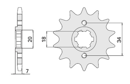 CHT ZĘBATKA PRZEDNIA 329 13 HONDA MTX 125R, CA125 REBEL (JTF329.13) (329-13)