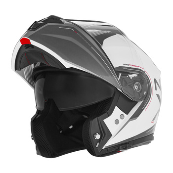 NOX KASK SZCZĘKOWY (FLIP-UP) Z BLENDĄ N968 TOMAK KOLOR BIAŁY/CZERWONY ROZMIAR M