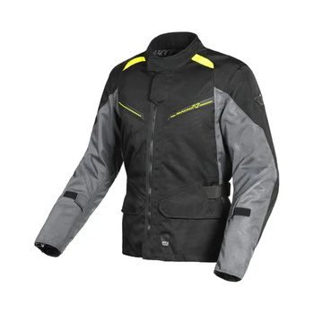 MACNA WYPRZEDAŻ KURTKA MURANO MOTOCYCLE JACKET BLACK/DARK GREY/FLUO YELLOW KOLOR CZARNY/CIEMNY SZARY/ŻÓŁTY FLUO ROZMIAR M