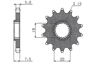 SUNSTAR ZĘBATKA PRZEDNIA 340 13 HONDA CR 125 '87-'03 (JTF326.13) (ŁAŃC. 520) (34013JT)