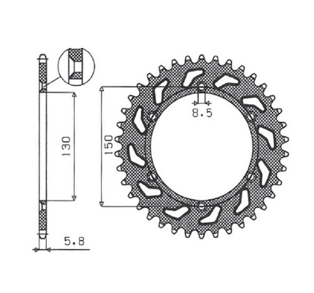 SUNSTAR ZĘBATKA TYLNA ALUMINIOWA (ERGAL) 270 48 YAMAHA YZ/YZF/WRF '99-'24 (JTR251.48) (ŁAŃC. 520) (27048JT) KOLOR CZARNY - WYPRZEDAŻ