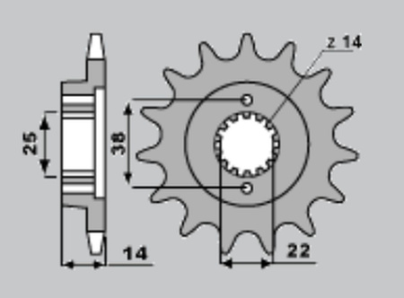 CHT ZĘBATKA PRZEDNIA 497 15 CAGIVA ELEFANT 750/900 (4012-15)