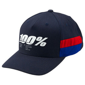 100 PROCENT SNAPBACK HAT NAVY - CZAPKA Z DASZKIEM MODEL LOYAL X-FIT NAVY KOLOR NIEBIESKI/BIAŁY/CZERWONY