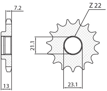 SUNSTAR ZĘBATKA PRZEDNIA 2149 15 YAMAHA 250 TRICKER '06-'08, YBR 250 '08-'11 (JTF1594.15) (ŁAŃC. 428) (214915JT)