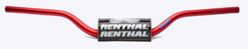 RENTHAL KIEROWNICA 1,1/8 CALA (28,6MM) MX FATBAR HANDLEBAR RED CR HIGH/RICKY JOHNSON KOLOR CZERWONY Z GĄBKĄ