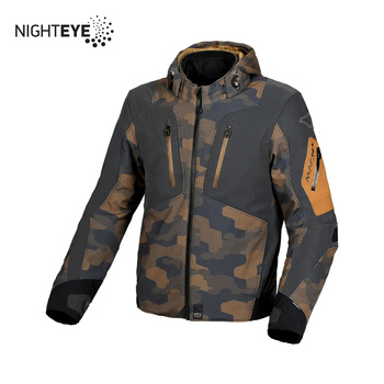 MACNA WYPRZEDAŻ KURTKA Z KAPTUREM ANGLE MOTORCYCLE JACKET DARK BROWN/TAUPE CAMO/BLACK KOLOR BRĄZOWY/GRAFITOWY CAMO/CZARNY ROZMIAR L