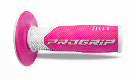 PROGRIP MANETKI PG801 OFF ROAD (22+25MM, DŁ.115MM) KOLOR BIAŁY/FUKSJA FLUO (DWUSKŁADNIKOWE) (801-243) (PG801WH/FX)