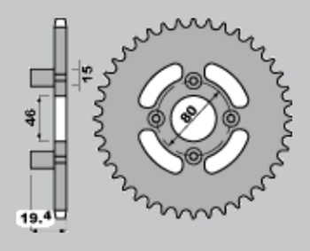 CHT ZĘBATKA TYLNA 319 48 MALAGUTI 50 ENDURO 86-91 (319-48)