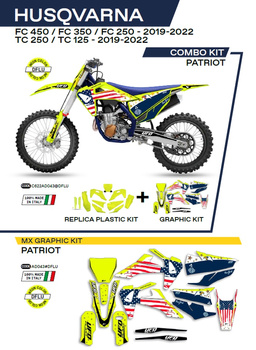 UFO KOMPLET PLASTIKÓW HUKIT622DFLU PLUS KOMPLET NAKLEJEK (OKLEIN) HUSQVARNA TC 125/250 '19-'22; FC 250/350/450 '19-'22 W ZESTAWIE PRZEDNIA TABLICA (HU04303) ORAZ OSŁONY AMORTYZATORÓW (HU03361) PATRIOT KOLOR ŻÓŁTY NEON - WYPRZEDAŻ