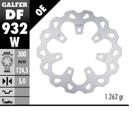 GALFER TARCZA HAMULCOWA PRZÓD HARLEY-DAVIDSON (300X124,5X5) (KOŁO HARLEY DAVIDSON CHISER LUB SLICER '09-'18)