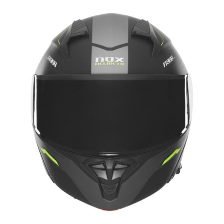 NOX KASK SZCZĘKOWY (FLIP-UP) Z BLENDĄ N968 ULTRA KOLOR CZARNY/ŻÓŁTY FLUO MAT ROZMIAR L