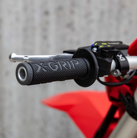 X-GRIP MANETKI (GRIPY) BRAAAAP GRIPS LOCK-ON-GRIP (Z ADAPTERAMI ROLGAZU) GREY OPEN END (Z OTWOREM) KOLOR SZARY