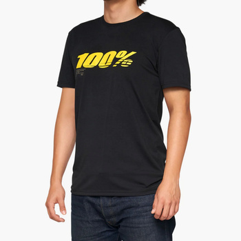 100 PROCENT KOSZULKA CODZIENNA Z KRÓTKIM RĘKAWEM (T-SHIRT) MODEL SPEED KOLOR CZARNY/ŻÓŁTY ROZMIAR L