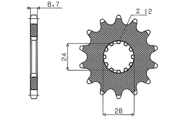 SUNSTAR ZĘBATKA PRZEDNIA 526 17 KAWASAKI ZZR 1200/1400 (JTF517.17) (ŁAŃC. 530) (52617JT)