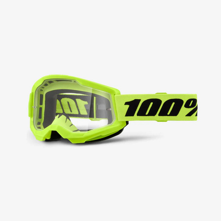 100 PROCENT GOGLE MODEL STRATA 2 YOUTH JUNIOR YELLOW - CLEAR LENS - KOLOR ŻÓŁTY SZYBKA PRZEŹROCZYSTA