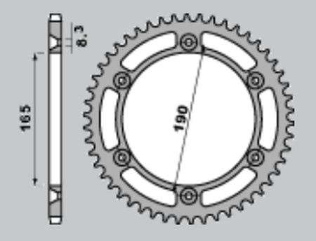 CHT WYPRZEDAŻ ZĘBATKA TYLNA ALUMINIOWA T7075 (ERGAL) 896 48 KTM 600 LC4 ENDURO (88-89), 125 ENDURO (89) (ŁAŃC. 520) KOLOR SREBRNY