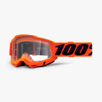 100 PROCENT GOGLE MODEL ACCURI 2 OTG ORANGE - CLEAR LENS - KOLOR POMARAŃCZOWY/CZARNY SZYBKA PRZEŹROCZYSTA STARY KOD: 50224-101-05