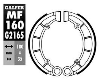 GALFER SZCZĘKI HAMULCOWE TYŁ KAWASAKI KDX 200 '85-'88, KH 500 '76-, KX 125 '84,