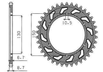 SUNSTAR ZĘBATKA TYLNA 860 38 YAMAHA XJR 1200/1300 95-01 (JTR859.38) (ŁAŃC. 530) (86038JT)