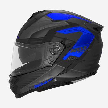 NOX KASK INTEGRALNY (FULL FACE) Z BLENDĄ N304S CARVER KOLOR CZARNY/NIEBIESKI MAT ROZMIAR L