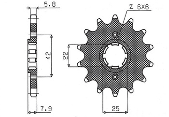 SUNSTAR ZĘBATKA PRZEDNIA 281 14 HONDA XR 600R, XL 600R/RM/LM (JTF281.14) (ŁAŃC. 520) (28114JT)