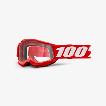 100 PROCENT ACCURI 2 YOUTH JUNIOR RED - CLEAR LENS - KOLOR CZERWONY/BIAŁY SZYBKA PRZEŹROCZYSTA STARY KOD: 50321-101-03