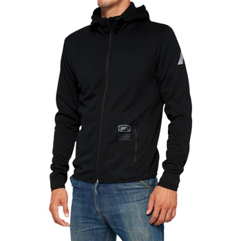 100 PROCENT TECH ZIP HOODIE BLACK - KURTKA SOFTSHELL Z KAPTUREM MODEL VICEROY BLACK KOLOR CZARNY ROZMIAR L