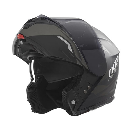 NOX KASK SZCZĘKOWY (FLIP-UP) Z BLENDĄ N968 ULTRA KOLOR CZARNY/TYTANOWY MAT ROZMIAR L