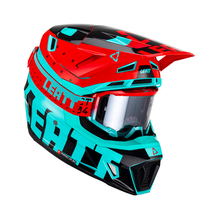 LEATT KASK MOTO 7.5 V23 (+ GOGLE VELOCITY 4.5 IRIZ GRATIS) HELMET KIT FUEL KOLOR GRANATOWY/CZERWONY/NIEBIESKI ROZMIAR L (59-60 cm)