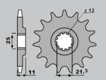 CHT ZĘBATKA PRZEDNIA 7287 16 HUSQVARNA 250/300/310/350/360/400/410/450/510/511/530/570/610/630 (A4250824160)