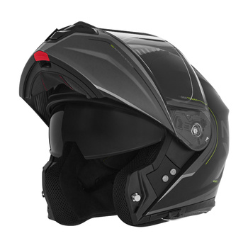 NOX KASK SZCZĘKOWY (FLIP-UP) Z BLENDĄ N968 TOMAK KOLOR CZARNY MAT/ŻÓŁTY FLUO ROZMIAR L