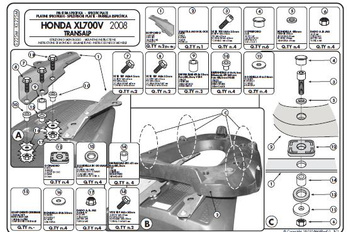 KAPPA STELAŻ KUFRA CENTRALNEGO HONDA XL 700V TRANSALP (08-13) ( Z PŁYTĄ MONOLOCK )