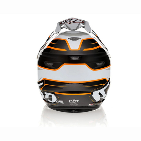 6D HELMETS KASK CROSS/ENDURO MODEL ATR-2 PHASE WHITE/ORANGE KOLOR CZARNY/SZARY/POMARAŃCZOWY/BIAŁY ROZMIAR M ( 57 - 58 CM )