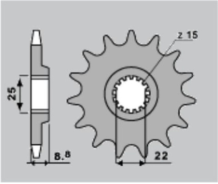 JR ZĘBATKA TYLNA 702 51 BETA 450RR '10-12, 520RR '10-14, GAS GAS EC 200 '03-15, EC 250 '01-18, EC 300 '01-15, EC 450 '03-15, HUSQVARNA CR/WR 250 '92-12, TE 610 '91-01 (70251JT) (ŁAŃC. 520)