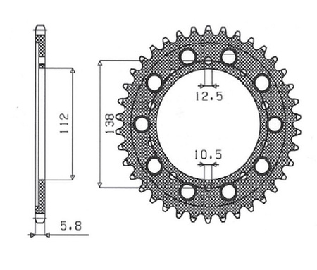 SUNSTAR ZĘBATKA TYLNA ALUMINIOWA (ERGAL) 4384 41 HONDA CTX 700 DCT '14-'16, NC 700/750 '12-'19 (JTR1316.41) (ŁAŃC. 520) (438441JT)