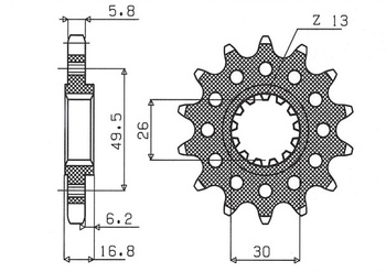 SUNSTAR ZĘBATKA PRZEDNIA 347M 16 HONDA CBR 600/900/929/954/1000, VTR 1000 SP1/2 (JTF1269.16) (ŁAŃC. 520) (347M16JT)