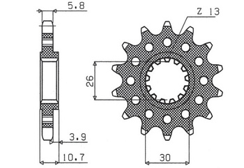 SUNSTAR ZĘBATKA PRZEDNIA 579M 16 YAMAHA FZ1 '06-'14, R1 '04-'14, FJ, XJR (JTF1579.16) (ŁAŃC. 520) (579M16JT) - WYPRZEDAŻ