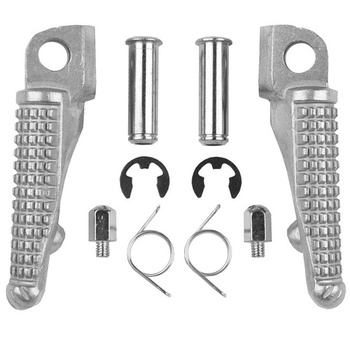 BIKETEC PARTS ZESTAW PODNÓŻKÓW (PODNÓŻKI) KIEROWCY KOMPLETNY Z MOCOWANIAMI KAWASAKI ZX-6R '03-13, ZX 636 '03-06, ZX-10R '04-13, ZX-9R '98-03, Z 750/S '07-10, ER6 N/F / NINJA 650R '09-13 KOLOR SREBRNY