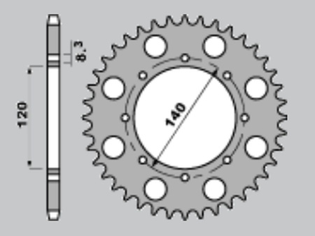 CHT ZĘBATKA TYLNA 491 44 (A4150487440) KAWASAKI KLR650 , KLE 500 ,KLX 650