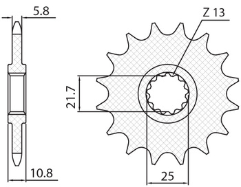 SUNSTAR ZĘBATKA PRZEDNIA 2172 16 YAMAHA FZ6 '09-, XJ6 '09-'15 (JTF1595.16) (ŁAŃC. 520) (217216JT)