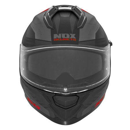 NOX KASK INTEGRALNY (FULL FACE) Z BLENDĄ N304S CARVER KOLOR CZARNY/CZERWONY MAT ROZMIAR L