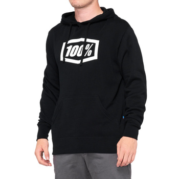 100 PROCENT PULLOVER HOODIE FLEECE BLACK - BLUZA Z KAPTUREM MODEL ICON BLACK KOLOR CZARNY ROZMIAR L