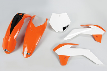 UFO KOMPLET PLASTIKÓW KTM SX 85 '13-'17 KOLOR OEM '15 (POMARAŃCZOWY/BIAŁY)