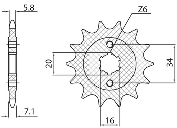 SUNSTAR ZĘBATKA PRZEDNIA 2247 14 KTM 125 DUKE '11-'21, KTM 200 DUKE '12-'20 (JTF1903.14) (ŁAŃC. 520) (224714JT)