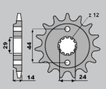 CHT ZĘBATKA PRZEDNIA 348 17 HONDA VT 750C '97-'04