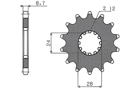 SUNSTAR ZĘBATKA PRZEDNIA 526 18 KAWASAKI ZX 12R '00-'05 (JTF517.18) (ŁAŃC. 530) (52618JT) - WYPRZEDAŻ