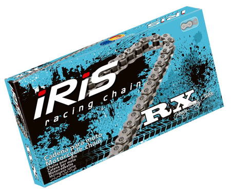 IRIS 420 RX-120 ŁAŃCUCH NAPĘDOWY (120-OGNIW) BEZ O-RINGÓW (OTWARTY + ZAPINKA) KOLOR SREBRNY (MOTOCROSS DO 85CC) (19,5KN)