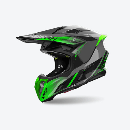 AIROH KASK CROSS / ENDURO / ATV / QUAD TWIST 3 SHARD GREEN GLOSS KOLOR ZIELONY FLUO/CZARNY/SZARY ROZMIAR L