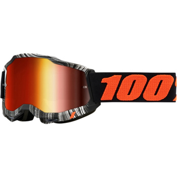 100 PROCENT GOGLE MODEL ACCURI 2 GEOSPACE - MIRROR RED LENS - KOLOR CZARNY/BIAŁY/POMARAŃCZOWY SZYBKA CZERWONE LUSTRO